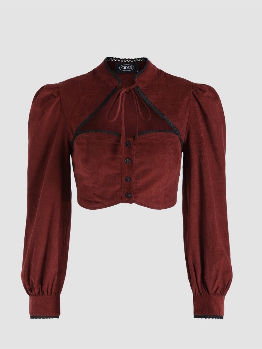 Chic Victorian Style Cropped Blouse